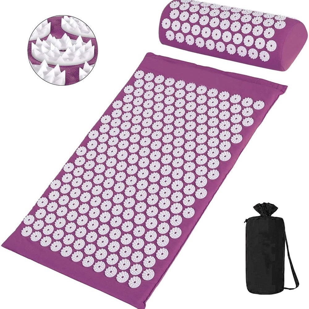 Acupressure mat, Pillow set Purple